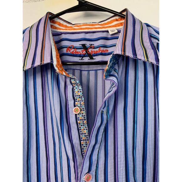 Robert Graham X Edition Men's Striped Button Sport Shirt Cotton LS 2XL 7426 EUC - Picture 2 of 10